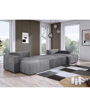 Narożnik POSO XL wolnostojący układ U z funkcją spania w tkaninie Poso 60 DomoHome