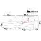 Narożnik FUEGO wolnostojący układ L strona Prawa z funkcją spania w tkaninie Bubble 10