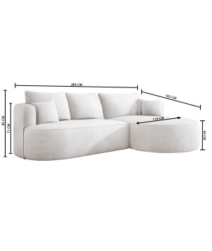 Narożnik FIORE L wolnostojący Prawostronny tkanina Memphis 02 WERSAL