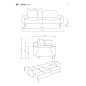 Sofa BOHO z funkcja spania i pojemnikiem CIENONIEBIESKI PERFECT HARMONY 77