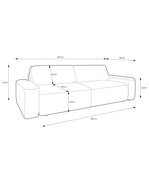 Sofa BOULI z funkcja spania i pojemnikiem ZIELONY RAVEN 77