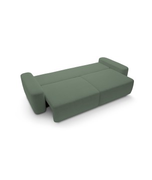 Sofa BOULI z funkcja spania i pojemnikiem ZIELONY RAVEN 77