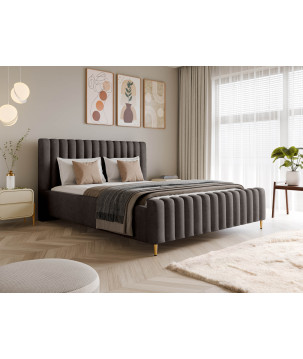 Łóżko tapicerowane Lux z pojemnikiem i zagłówkiem