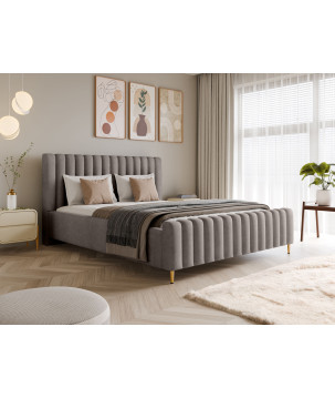 Łóżko tapicerowane Lux z pojemnikiem i zagłówkiem