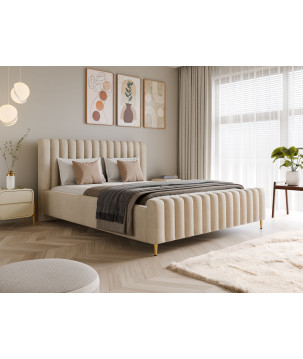 Łóżko tapicerowane Lux z pojemnikiem i zagłówkiem