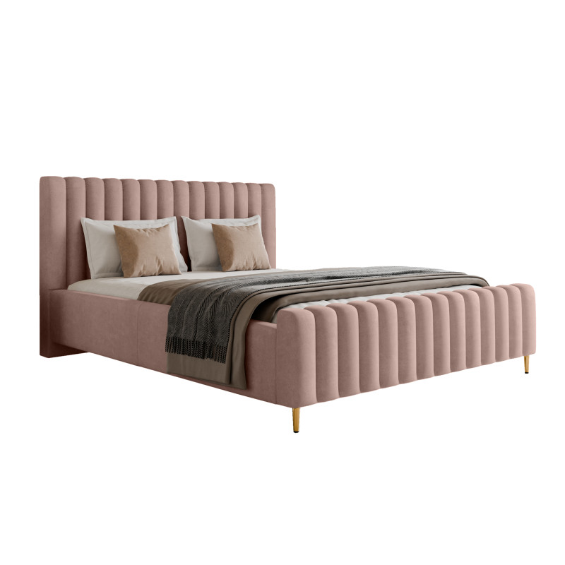 Łóżko tapicerowane Lux z pojemnikiem i zagłówkiem