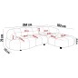 Narożnik VELPA S z elektryczną regulacją siedziska Lewostronny wolnostojący w tkaninie PUENTE 11 WERSAL