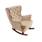 Fotel USZAK bujany tapicerowany z podłokietnikami, kolor Beżowy tkanina MAGIC VELVET