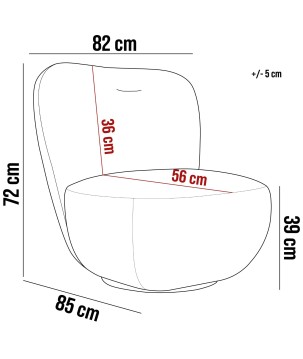 Fotel LUIS obrotowy 360° na płaskiej podstawie w tkaninie CLOUD 03