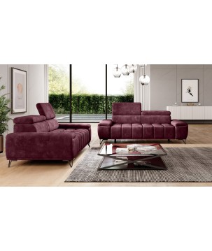 Sofa PALLADIO 2 osobowa z regulowanymi zagłówkami MONOLITH 69 WERSAL
