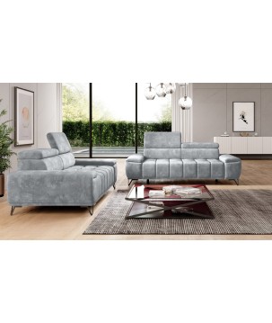 Sofa PALLADIO 2 osobowa z regulowanymi zagłówkami MONOLITH 84 WERSAL