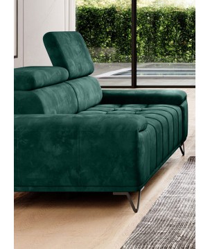 Sofa PALLADIO 3 osobowa z regulowanymi zagłówkami MONOLITH 37 WERSAL
