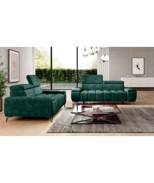 Sofa PALLADIO 3 osobowa z regulowanymi zagłówkami MONOLITH 37 WERSAL