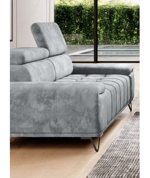 Sofa PALLADIO 3 osobowa z regulowanymi zagłówkami MONOLITH 84 WERSAL