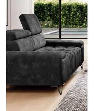 Sofa PALLADIO 3 osobowa z regulowanymi zagłówkami MONOLITH 97 WERSAL