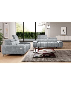 Sofa PALLADIO 2 osobowa z elektrycznym systemem rozkładania siedziska regulowane zagłówki MONOLITH 84 WERSAL