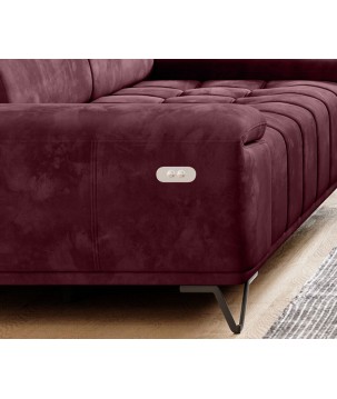 Sofa PALLADIO 3 osobowa z elektrycznym systemem rozkładania siedziska regulowane zagłówki MONOLITH 69 WERSAL
