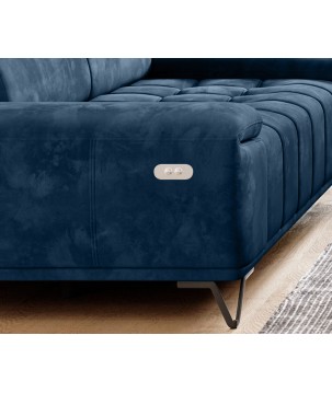 Sofa PALLADIO 3 osobowa z elektrycznym systemem rozkładania siedziska regulowane zagłówki MONOLITH 77 WERSAL
