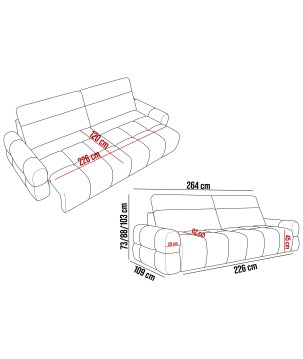 Sofa MATEO z funkcją RELAX i elektryczną regulacji siedziska tkanina PERFECT HARMONY 39 WERSAL