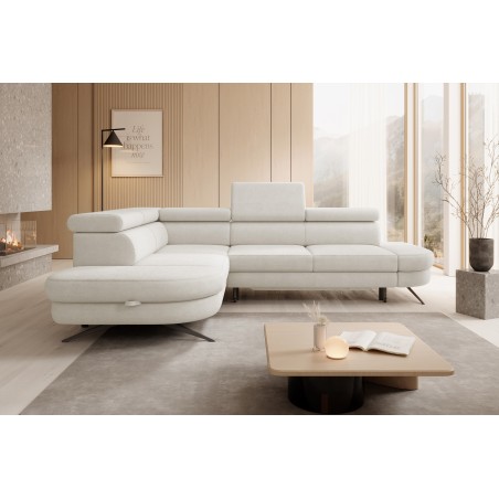 Narożnik OTIS L Lewostronny Regulowane Zagłówki wolnostojący tkanina AURORA 01 WERSAL