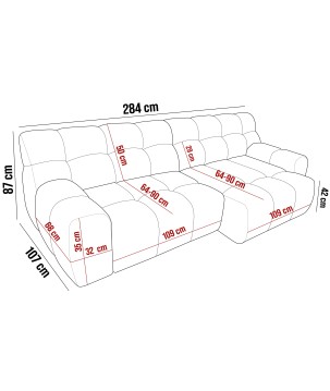 Sofa COCOON Big Sofa z elektryczną regulacją siedziska w tkaninie DressME 06 WERSAL