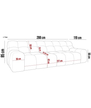 Kanapa Sofa Bigsofa CAMPILE w tkaninie EDEN 04 WERSAL