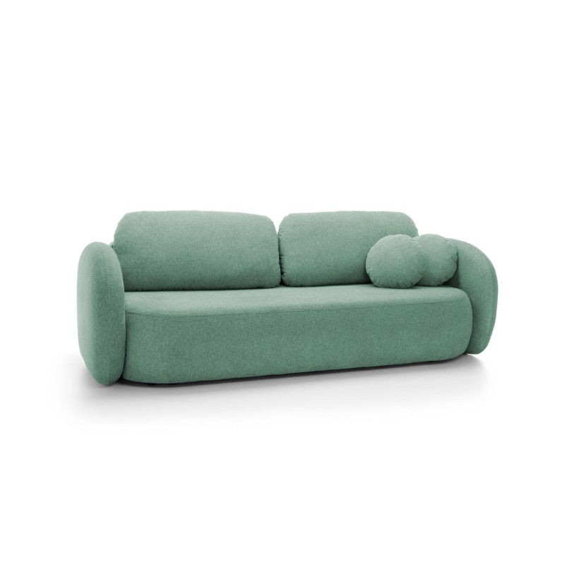 Sofa OLIO z funkcja spania i pojemnikiem TURKUSOWY ARAGON 75