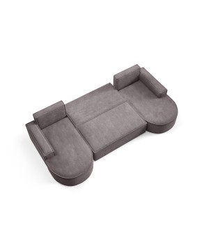 Narożnik MOLLY XL wolnostojący układ U z funkcją spania w tkaninie Abriamo 07 DomoHome