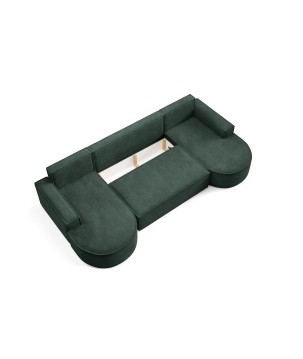 Narożnik MOLLY XL wolnostojący układ U z funkcją spania w tkaninie Abriamo 09 DomoHome