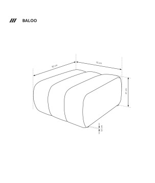 Pufa BALOO w kolorze beżowym w tkaninie LAMBI 06