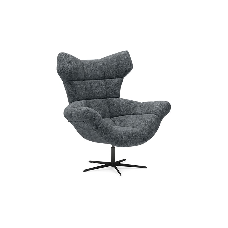 Fotel SENSI Relax obrotowy 360° z funkcją bujania w tkaninie Breath 93