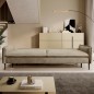SOFA GLOSSY z funkcją spania i pojemnikiem,wolnostojąca w tkaninie APHRODITE 04 WERSAL