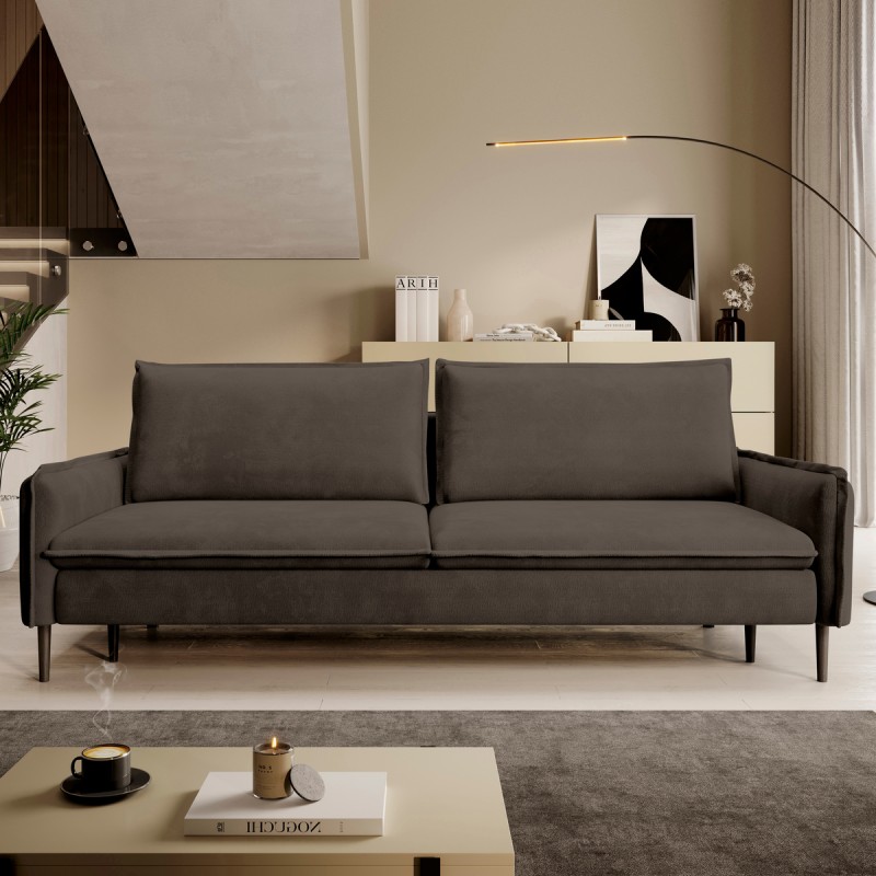 SOFA GLOSSY z funkcją spania i pojemnikiem,wolnostojąca w tkaninie APHRODITE 07 WERSAL