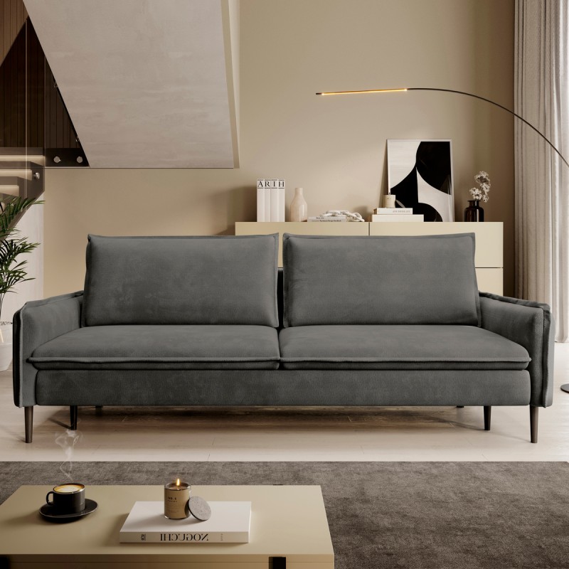 SOFA GLOSSY z funkcją spania i pojemnikiem,wolnostojąca w tkaninie APHRODITE 22 WERSAL
