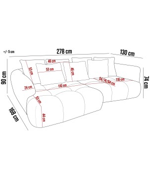 Narożnik BESSO wolnostojący tkaninie ARTICO 05