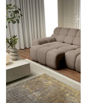 Sofa Kanapa CAMPILE 4 osobowa z elektryczną regulacją siedziska wolnostojąca w tkaninie EDEN 05 WERSAL