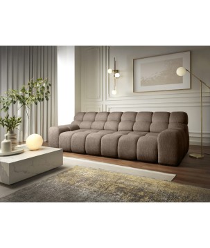Sofa Kanapa CAMPILE 4 osobowa z elektryczną regulacją siedziska wolnostojąca w tkaninie EDEN 05 WERSAL