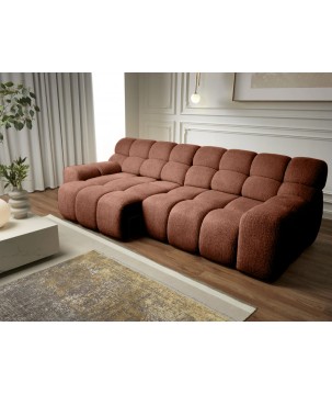 Sofa Kanapa CAMPILE 4 osobowa z elektryczną regulacją siedziska wolnostojąca w tkaninie EDEN 10 WERSAL