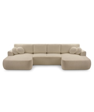 Narożnik VELO XL wolnostojący układ U z funkcją spania w tkaninie Coral 50 DomoHome