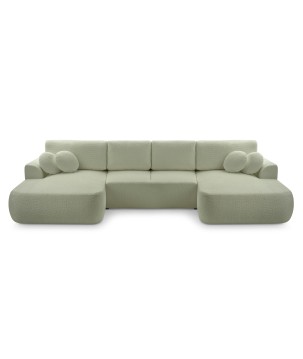 Narożnik VELO XL wolnostojący układ U z funkcją spania w tkaninie Coral 55 DomoHome