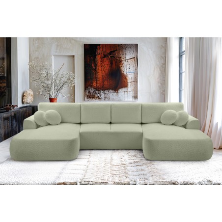 Narożnik VELO XL wolnostojący układ U z funkcją spania w tkaninie Coral 55 DomoHome