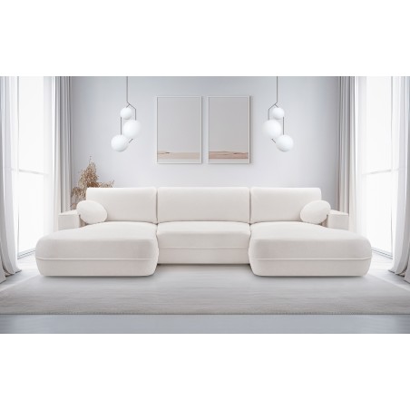 Narożnik FUEGO XL wolnostojący układ U z funkcją spania w tkaninie Bubble 01 DomoHome