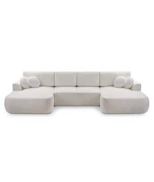 Narożnik VELO XL wolnostojący układ U z funkcją spania w tkaninie Coral 65 DomoHome