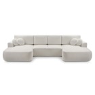 Narożnik VELO XL wolnostojący układ U z funkcją spania w tkaninie Coral 65 DomoHome