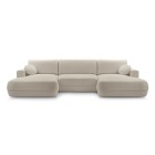 Narożnik FUEGO XL wolnostojący układ U z funkcją spania w tkaninie Bubble 03 DomoHome