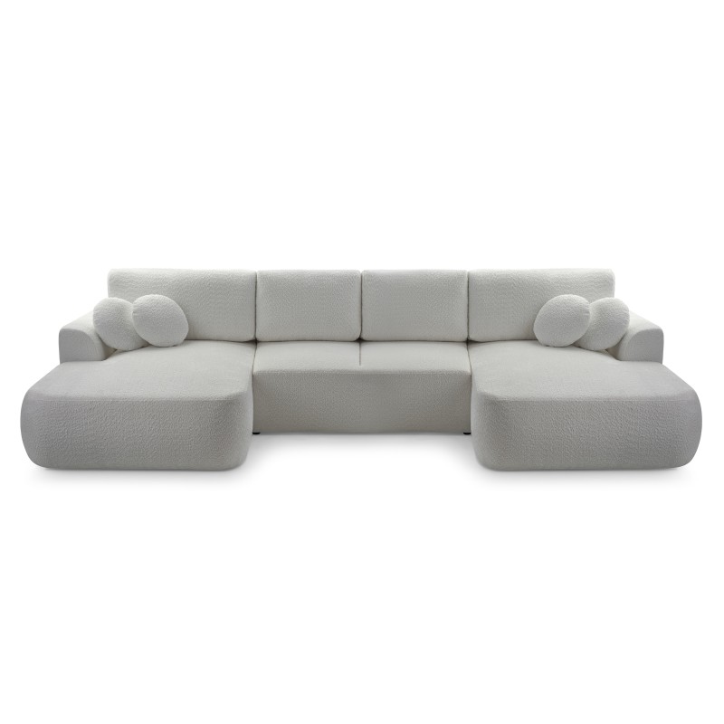 Narożnik VELO XL wolnostojący układ U z funkcją spania w tkaninie Coral 75 DomoHome