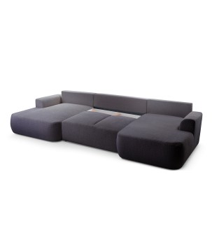 Narożnik VELO XL wolnostojący układ U z funkcją spania w tkaninie Coral 80 DomoHome