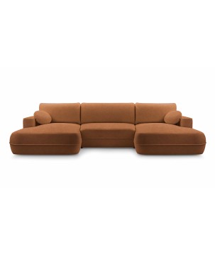 Narożnik FUEGO XL wolnostojący układ U z funkcją spania w tkaninie Bubble 10 DomoHome