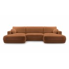 Narożnik FUEGO XL wolnostojący układ U z funkcją spania w tkaninie Bubble 10 DomoHome
