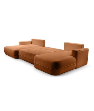 Narożnik FUEGO XL wolnostojący układ U z funkcją spania w tkaninie Bubble 10 DomoHome